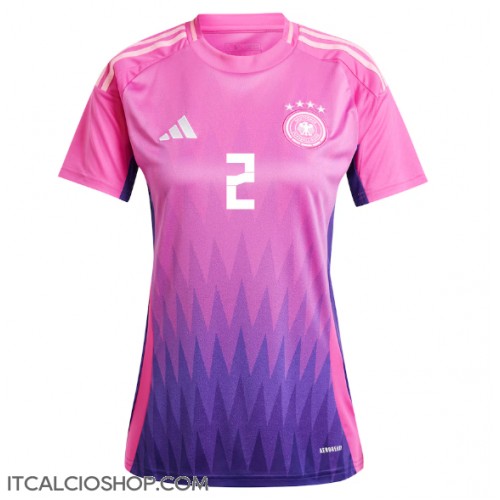 Germania Antonio Rudiger #2 Seconda Maglia Femmina Europei 2024 Manica Corta